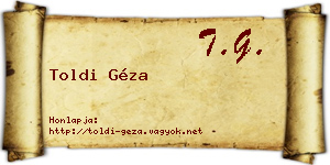 Toldi Géza névjegykártya