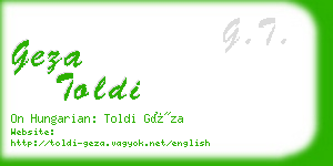 geza toldi business card